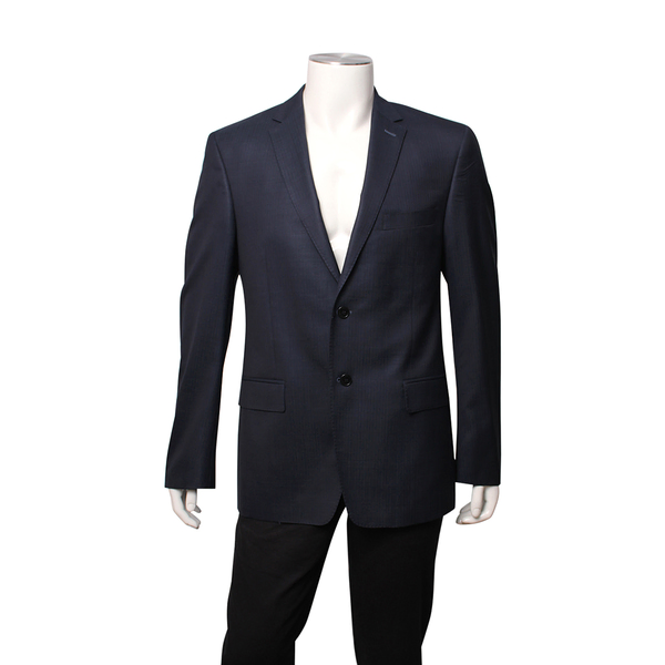 Wool Single Breasted Blazer Navy
