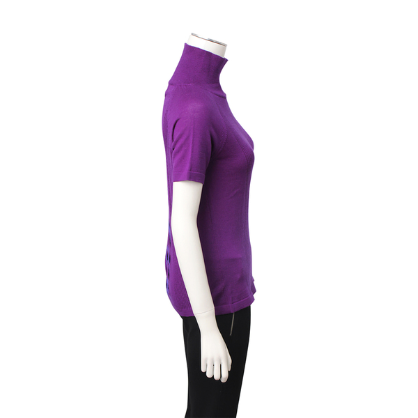 Wool Turtleneck Top Purple