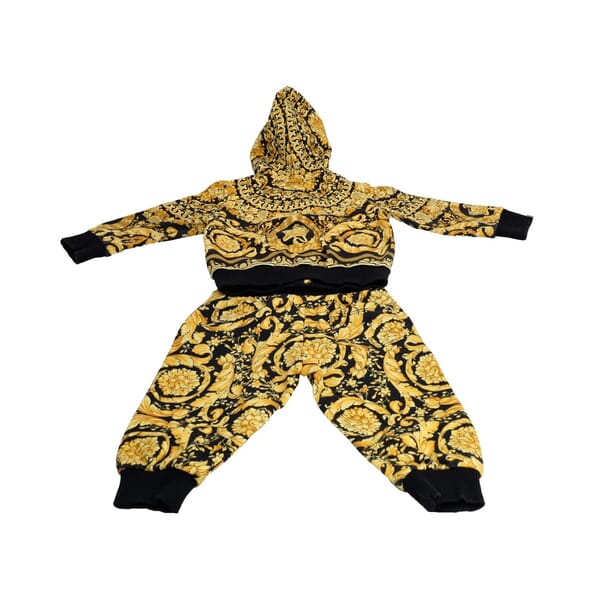 Cotton Baby Barocco Tracksuit Set Black/Gold