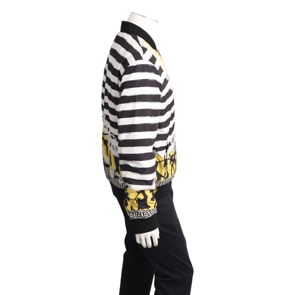 COLLECTION Mixed Material Reversible Baroque Bomber Jacket Yellow/Black