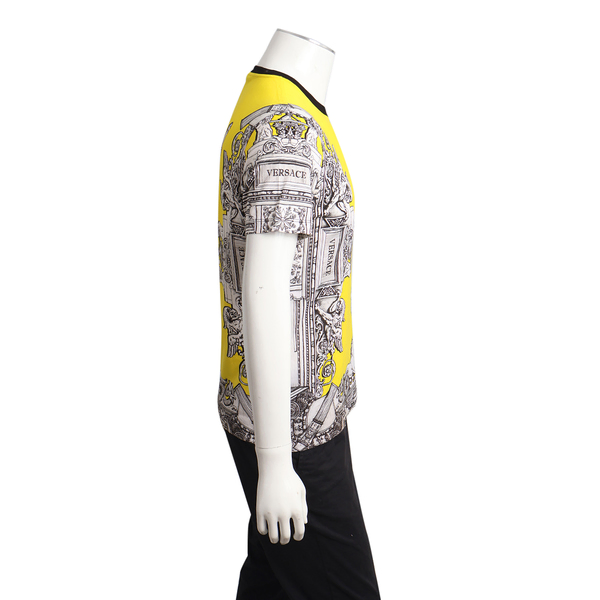 Cotton Barocco Pegasus T-Shirt Yellow