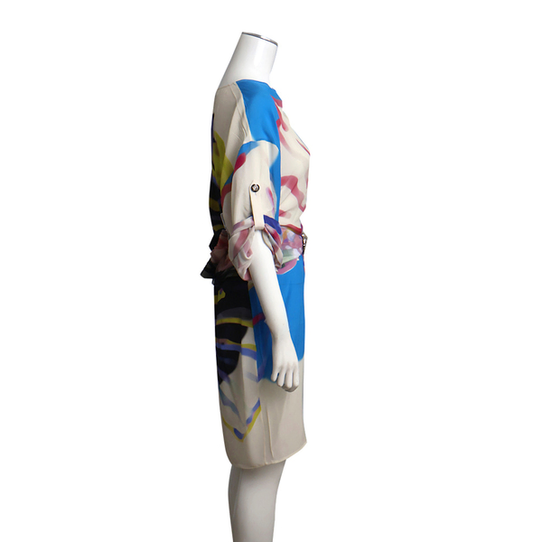 Silk Abstract Print Light Weight Dress Multicolour