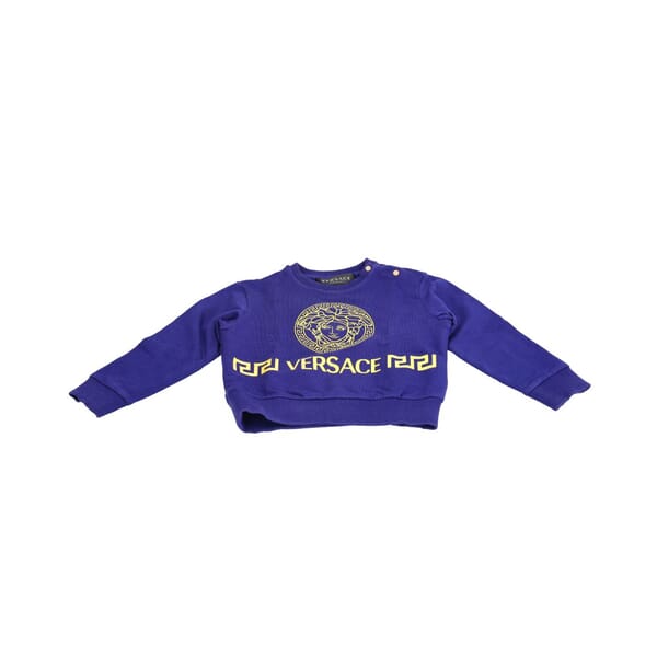 Kids Cotton Medusa Logo Sweatshirt Purple