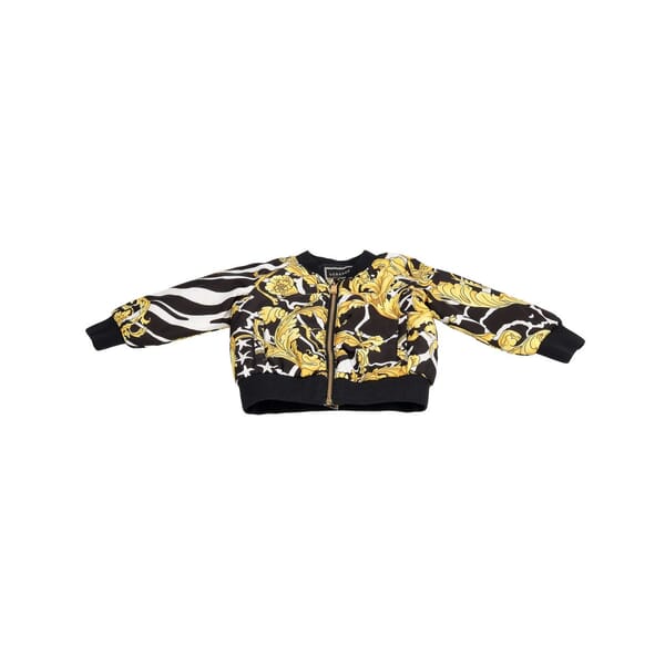 Polyester Barocco Baby Bomber Jacket Yellow/Black
