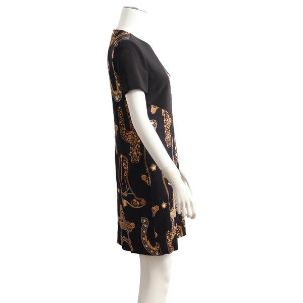 COLLECTION Polyester Baroque Mini Dress Black