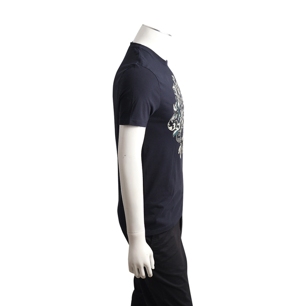 Cotton Logo T-Shirt Navy/Turquoise
