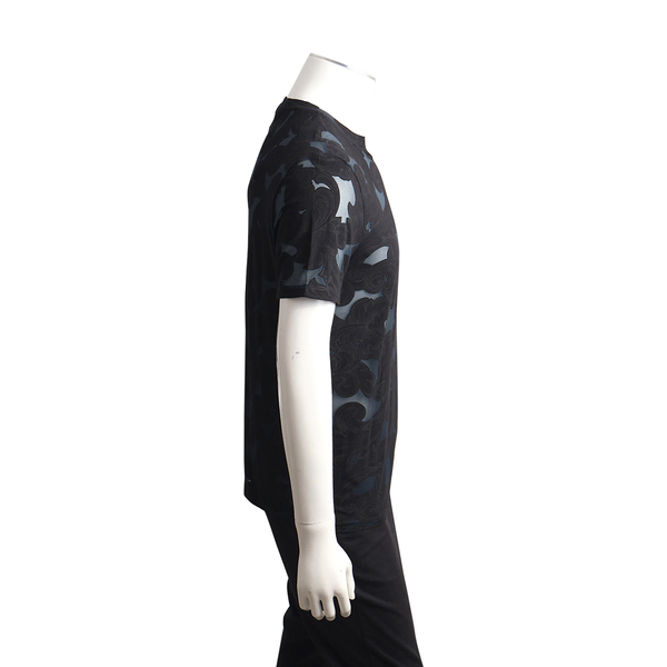 COLLECTION Cotton Blend Barocco Print T-Shirt Black/Navy