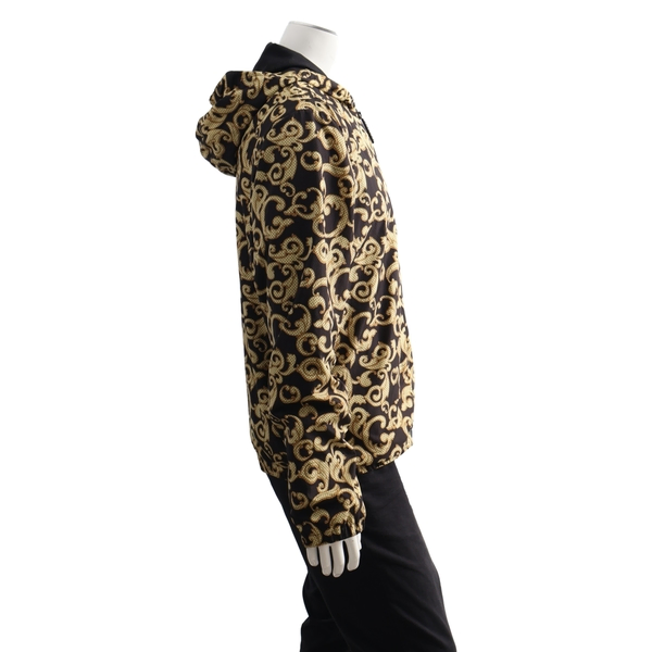 Polyester Baroque Hooded Jacket Black/Gold