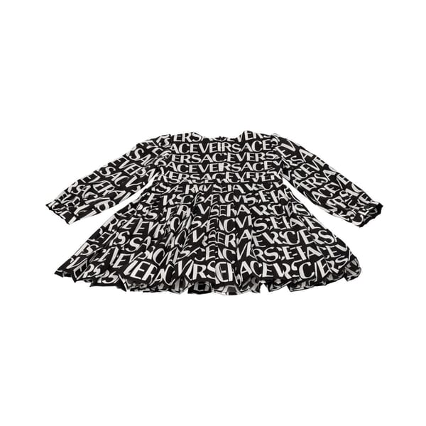 Polyester Kids Logo Dress Black/White