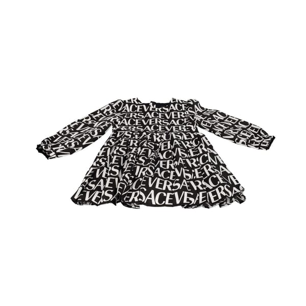 Polyester Kids Logo Dress Black/White