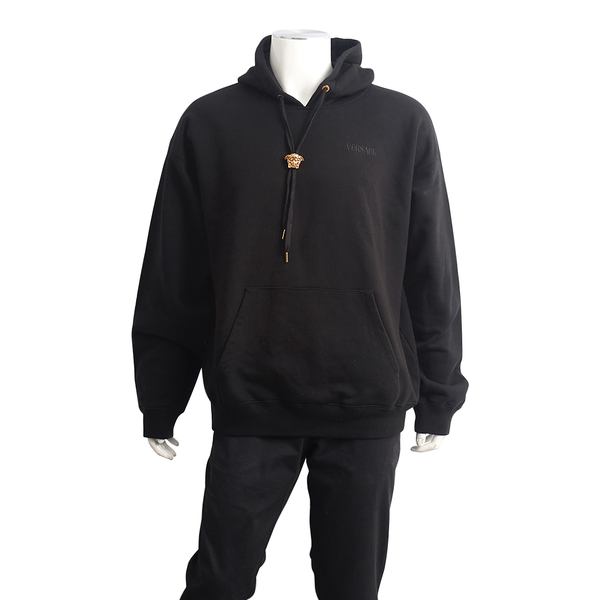 Cotton Logo Hoodie Black