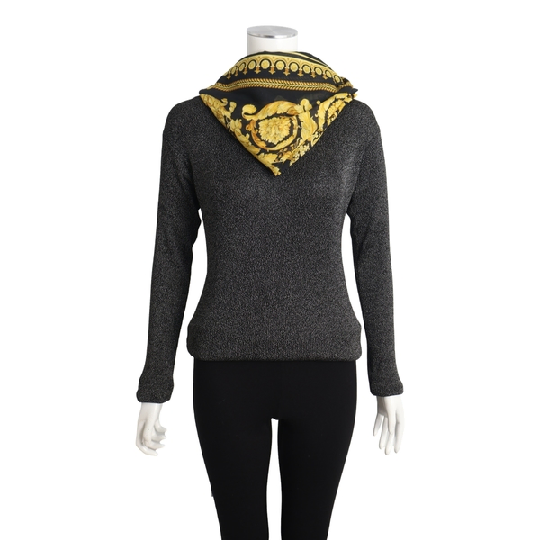 Cotton/Silk Cover Up Foulard Black/Yellow