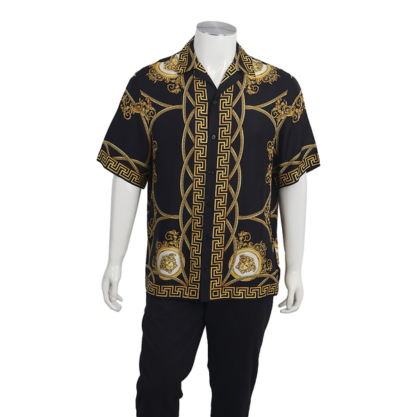 Silk Printed Shirt Black/Gold