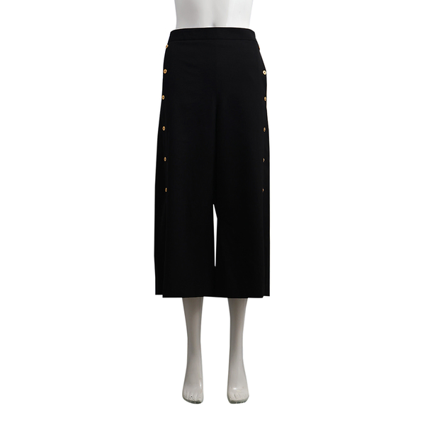 Wool Studded Pants Black