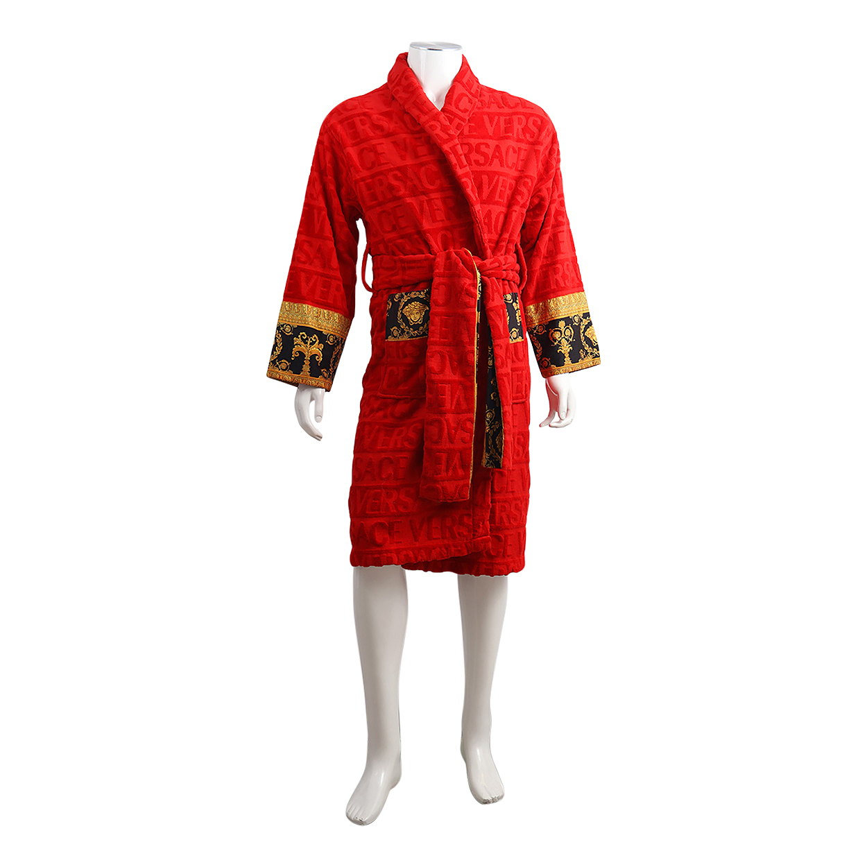 Cotton I Love Baroque Bathrobe Red