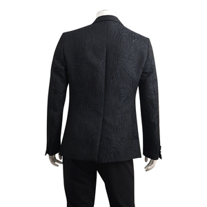 COLLECTION Polyester Jacquard Tuxedo Blazer Navy/Black, view 3