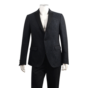 COLLECTION Polyester Jacquard Tuxedo Blazer Navy/Black
