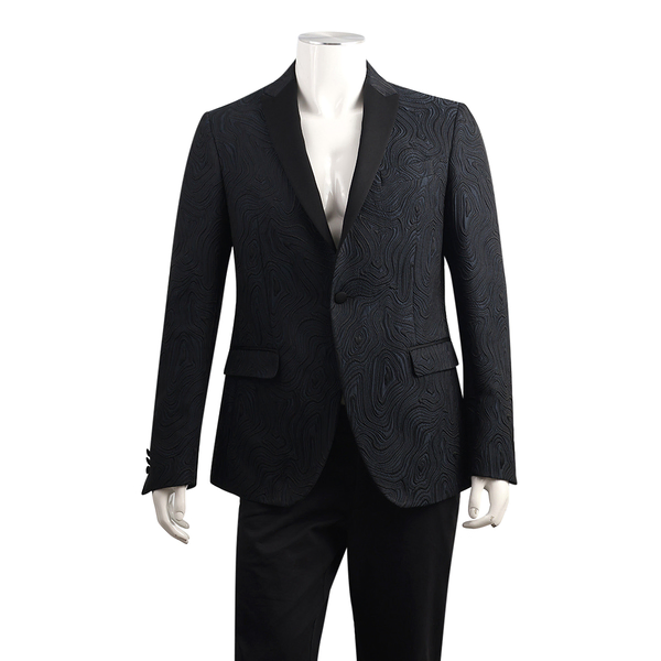 COLLECTION Polyester Jacquard Tuxedo Blazer Navy/Black