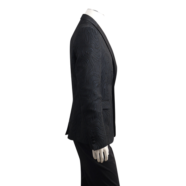 COLLECTION Polyester Jacquard Tuxedo Blazer Navy/Black