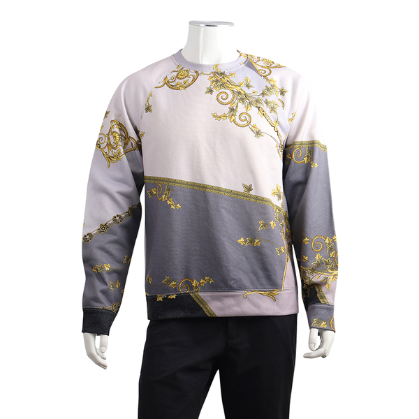Cotton Blend Baroque Sweatshirt Grey/Gold