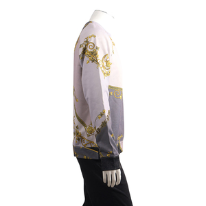 Cotton Blend Baroque Sweatshirt Grey/Gold, view 2