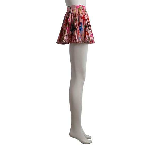 Polyester Kids Reef Printed Pleated Mini Skirt Pink
