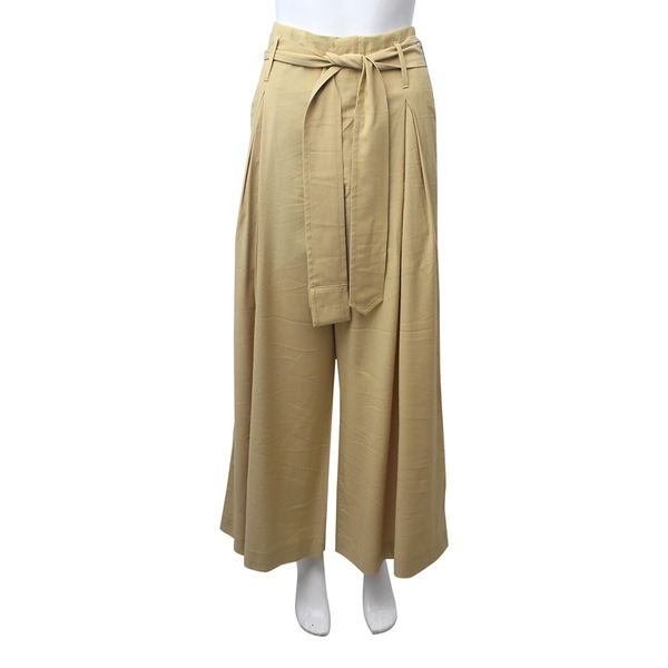 Wool Blend Wide Leg Pants Sage Green