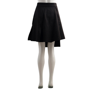 Wool Asymmetric Mini Skirt Black, view 3