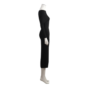 Vintage Viscose Ruched Dress Black, view 2