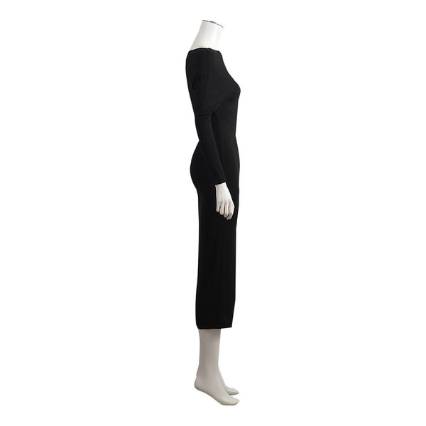 Vintage Viscose Ruched Dress Black