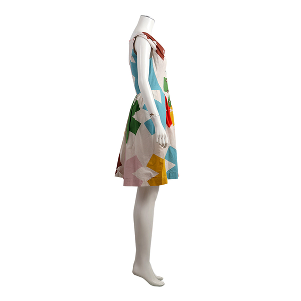 Vintage Cotton Printed Dress Multicolour