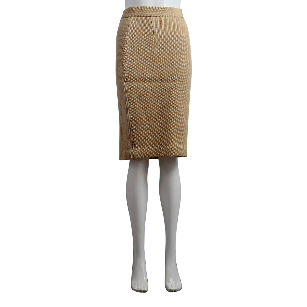 Vintage Wool Pencil Skirt Beige