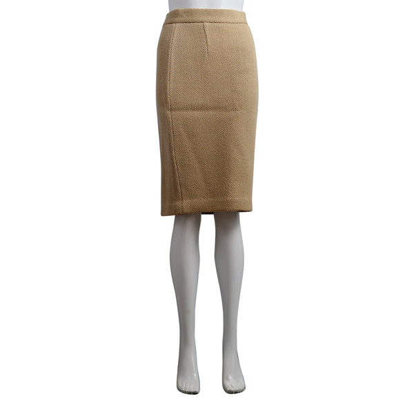 Vintage Wool Pencil Skirt Beige