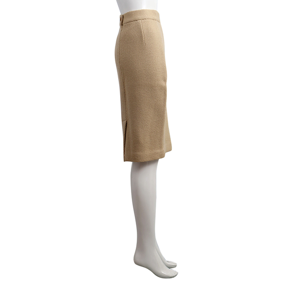 Vintage Wool Pencil Skirt Beige