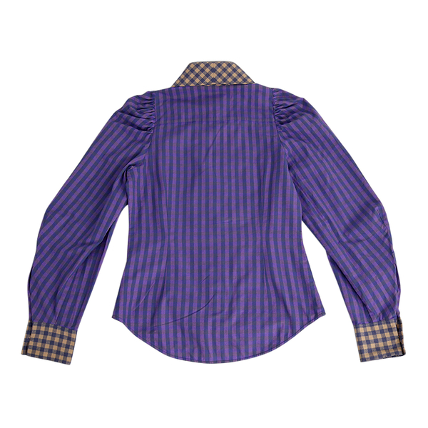 Vintage Cotton Shirt Purple/Beige