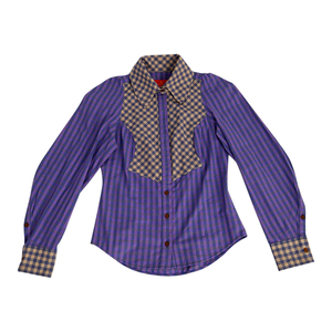 Vintage Cotton Shirt Purple/Beige