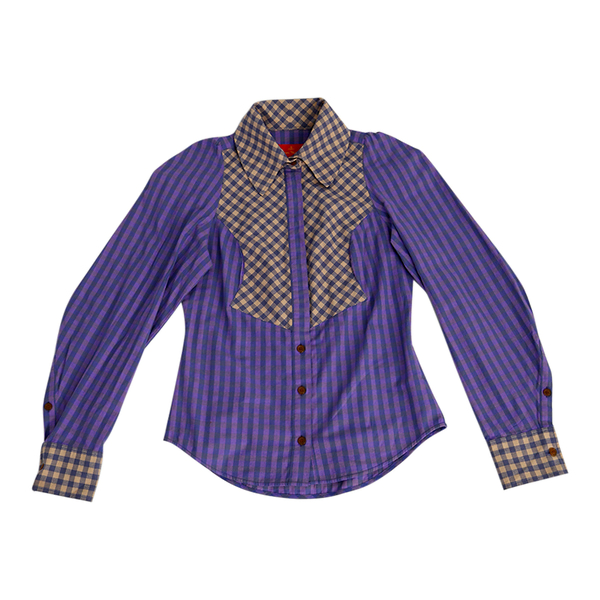 Vintage Cotton Shirt Purple/Beige