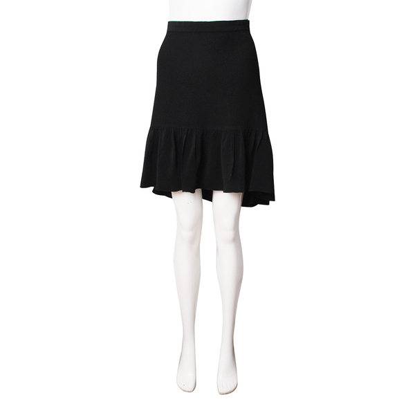 Acetate/Viscose Frill Mini Skirt Black