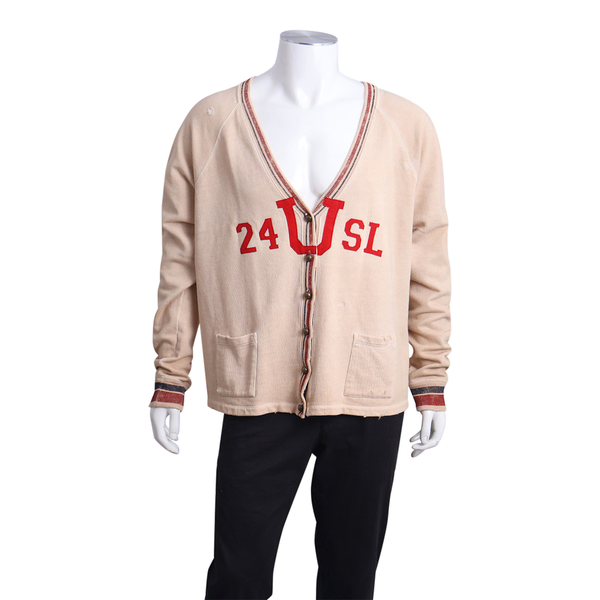 Cotton 24 U SL Destroyed Collegiate Cardigan Beige