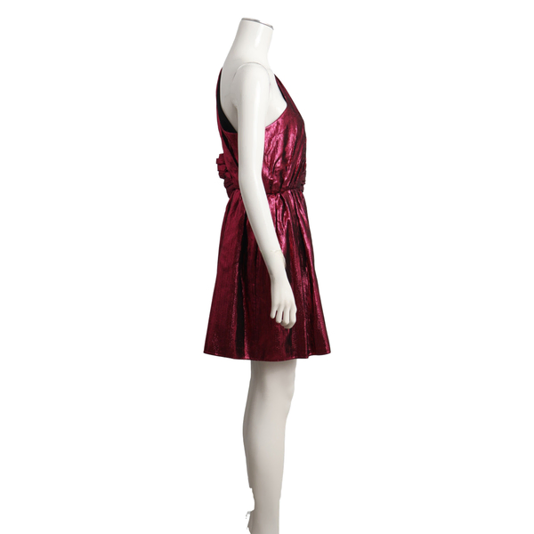 Viscose Lame Mini Dress Pink