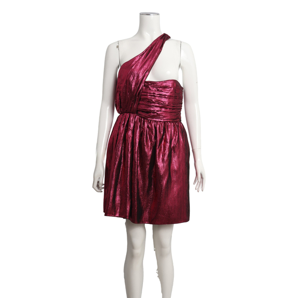 Viscose Lame Mini Dress Pink