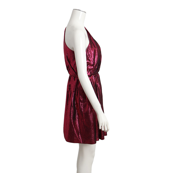 Viscose Lame Mini Dress Pink