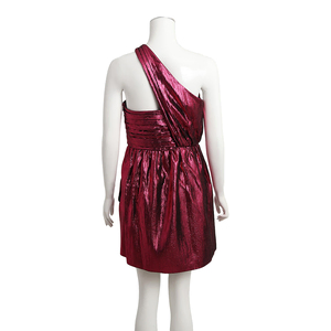 Viscose Lame Mini Dress Pink, view 3