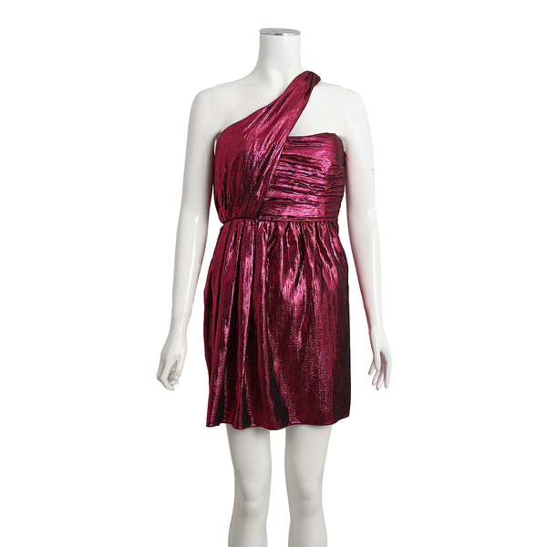Viscose Lame Mini Dress Pink
