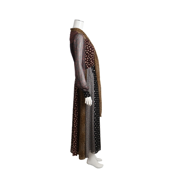 Silk Patchwork Dress Multicolour