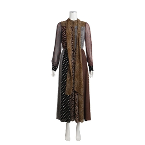 Silk Patchwork Dress Multicolour