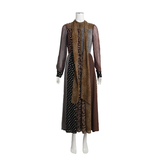 Silk Patchwork Dress Multicolour