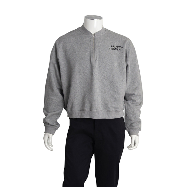 Cotton Half Zip Sweater Grey