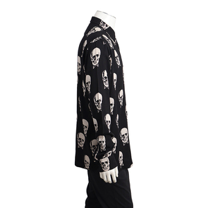 Viscose Skull Print Shirt Black/White, view 2