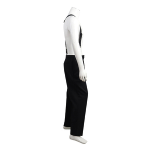 Wool Stripe Suspender Pants Black, view 2